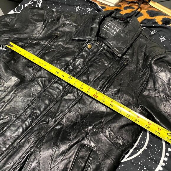 Giovanni Navarre Italian Stone Jacket Men's L Black Leather Outdoor Workwear - Picture 7 of 9